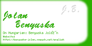 jolan benyuska business card